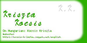 kriszta kocsis business card